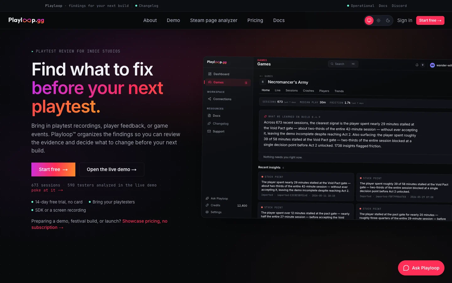 The Playloop website, open on a laptop and on a phone